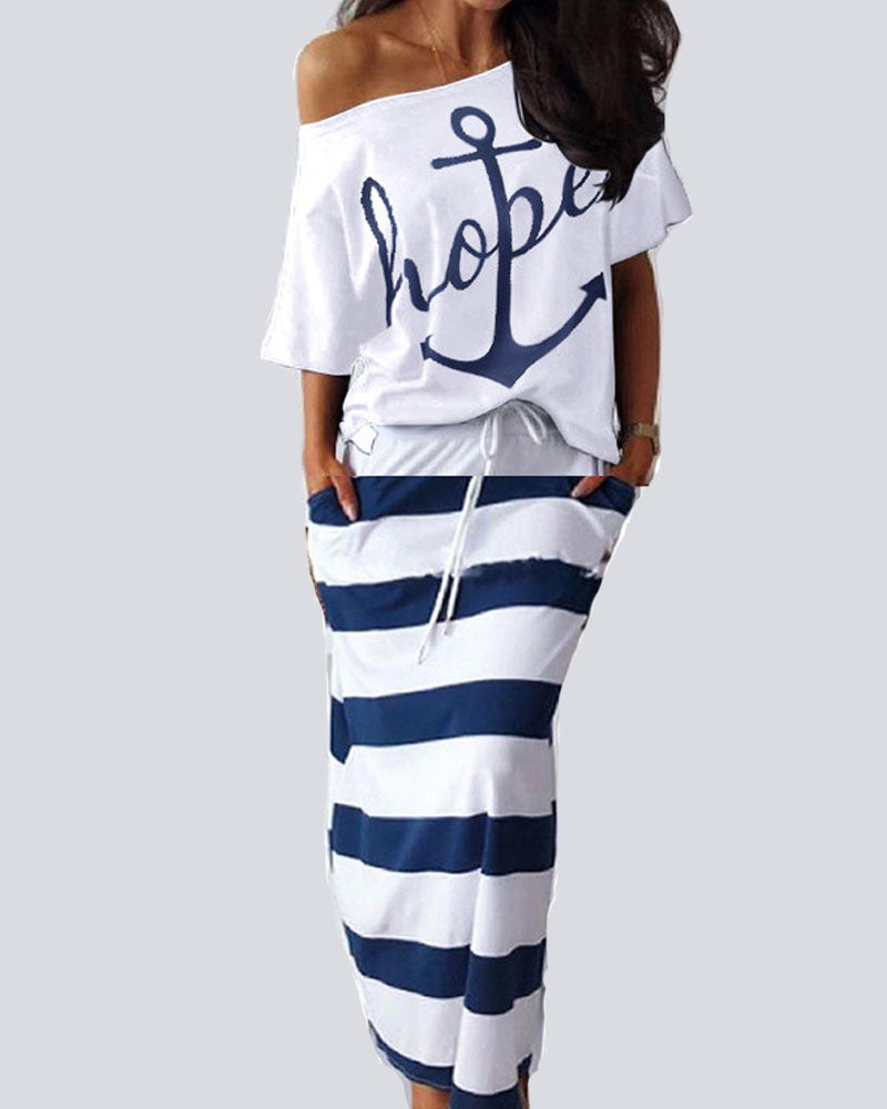 Anchor of Breaking Waves Skirt Set