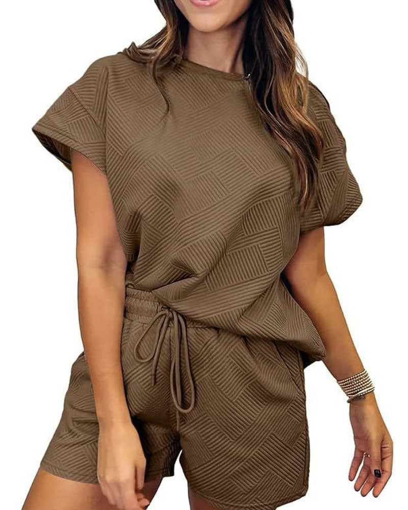 At The Park Textured Short Set