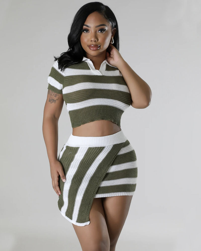 Snug Retreat Knit Skirt Set