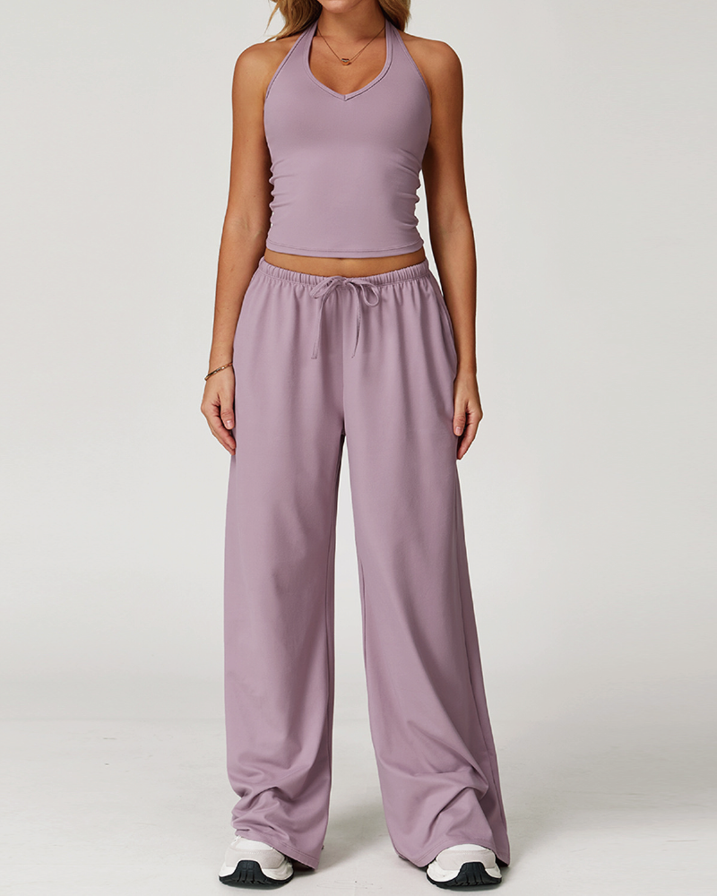 The Sprint Halter Tank Top Sweatpants 2-Piece Set