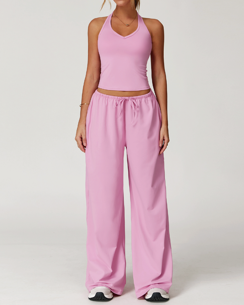 The Sprint Halter Tank Top Sweatpants 2-Piece Set