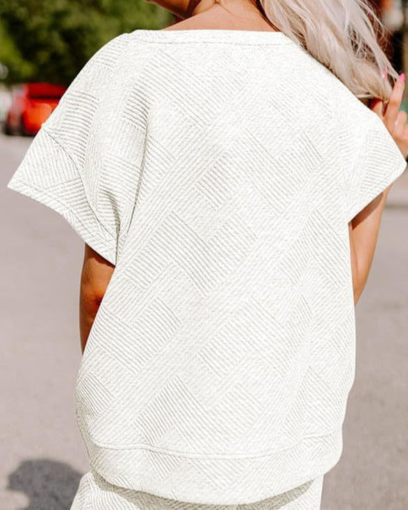 Textured Loose Fit Pants Set