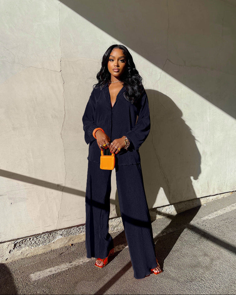 KRISSIE Pleated Pant Set
