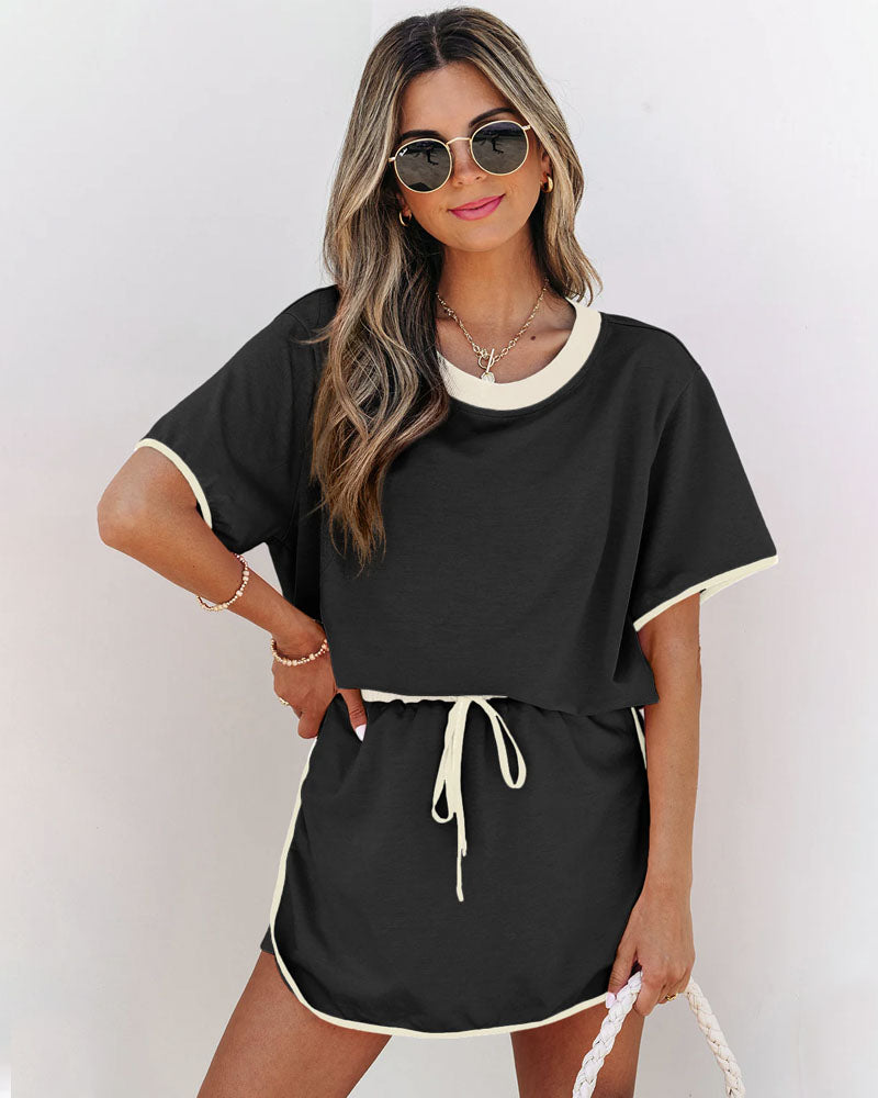 Colorblock Chic Edge Skort Set