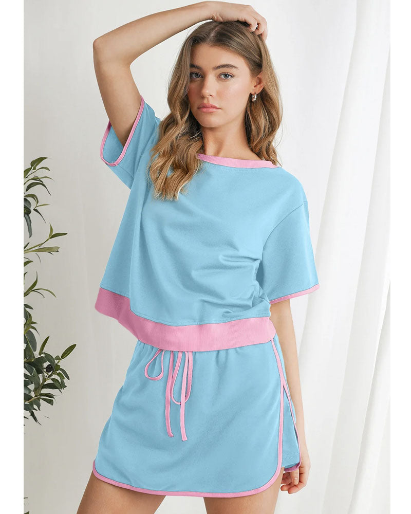 Colorblock Chic Edge Skort Set