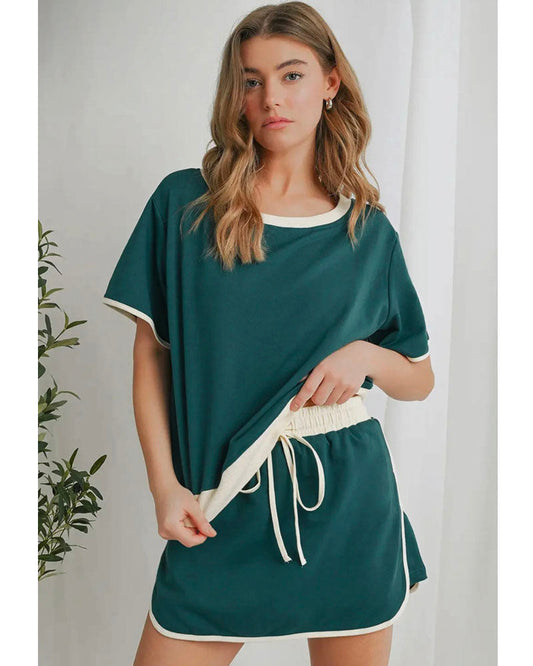 Colorblock Chic Edge Skort Set